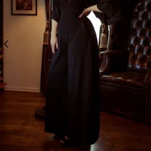 La Femme En Noir Micheline Pitt black palazzo pants